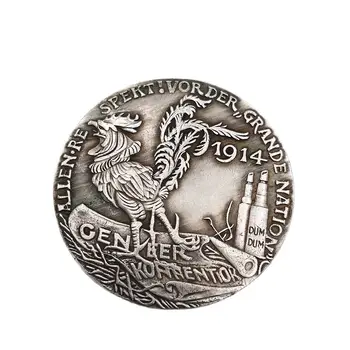 Germania 1914 Monedă Frumos Phoenix Și Femeie Rache Sagtest Du Bei Zeiten Schon Monedă Comemorativă De Colectare Artizanat Suvenir