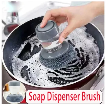 1buc Bucătărie Săpun de Distribuire de spălat Vase Perie instrument Ușor de Utilizat Scruber Spălare Instrument Curat Dozator de Săpun Perie de Bucătărie Instrument de Curățare