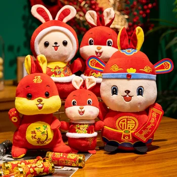 2023 Zodiac Chinezesc Fortuna Iepure De Anul Nou Tang Costum Iepure Drăguț Decor Acasă Jucărie Umplute Creative De Anul Nou Cadou Clasic Pentru Fata