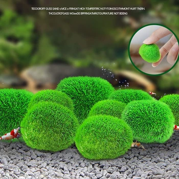 6PCS SML Marimo Moss Bile Viu Acvariu Plante Alge, Pește, Creveți Rezervor Ornament Simulare Alge Verzi Bile Plante Artificiale