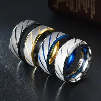 Nou Oțel Inoxidabil Diagonal Inel de Oțel Titan Val Cuplu Inel de Lanț Simplu de Bărbați și Femei Inel Simplu de Bijuterii Cadou