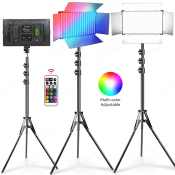 U800+ RGB Video cu LED-uri de Lumină în aer liber Studio Foto Lampa Bi-Culoare 3200K-6500k Estompat cu Trepied Suport de la Distanță pentru Înregistrare Video