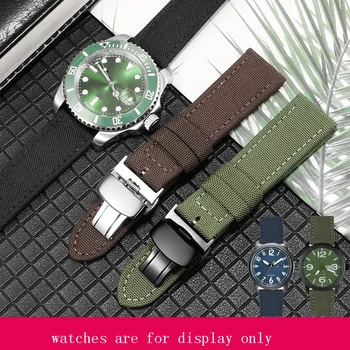 Nailon impermeabil Watchband 18 19 20 21 22 23 24 mm Negru Albastru Writband Pentru Timex Seiko pentru Bărbați în aer liber Panza Lanț de Ceas