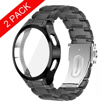 Pentru Samsung Galaxy Watch 5 4 44/40mm Curea Caz Protector de Rășină Clar Watchband Ceas pentru 4 classic 46/42mm Active 2 Brățară