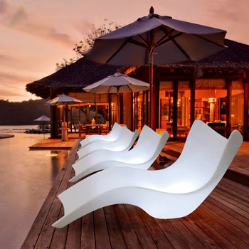 Simpla relaxare Luminos plastic beach lounge scaun creativ de iluminare mobilier pentru hoteluri în aer liber, Plajă sau Înot Club
