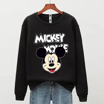 Disney 4XL Harajuku Primavara Toamna Drăguț Tricou Femei Mickey Mouse Imprimat Tricouri Femei Casual Femei Sudaderas Mujer