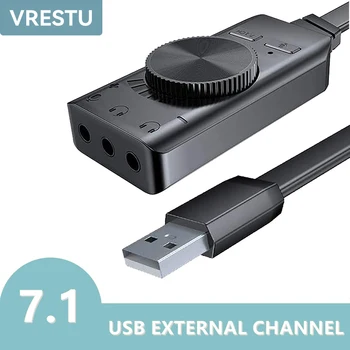 USB-3.5 mm Jack pentru Căști, Adaptor Microfon Virtual7.1 Canal placa de Sunet HiFi Extern USB Adaptor Audio pentru PC PS5 4 Laptop