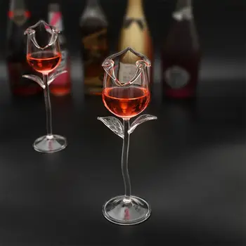 Noi de Lux Vin Roșu Cupă de Vin, Pahare de Cocktail 100ml Floare Trandafir Formă de Sticlă de Vin P