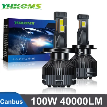 YHKOMS H4 Canbus H7 LED H1 H8 H9 H11 9005 9006 HB3 HB4 9012 LED-uri Auto Bec Far 100W 40000LM Auto Lampă Lumina 6000K 12V