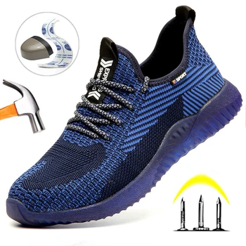 Ușor de Siguranță Pantofi pentru Bărbați Cizme Anti-zdrobitor Pantofi de Lucru Constructii Indestructibil Pantofi de Lucru Adidași Bărbați Ghete de Securitate