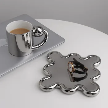 Nordic Ins Stil Creativ Ceramice Cafea cu Lapte Cana de Apa Ceai Set de Ceasca cu Tava de Birou Acasă Antena Personalizate Cana