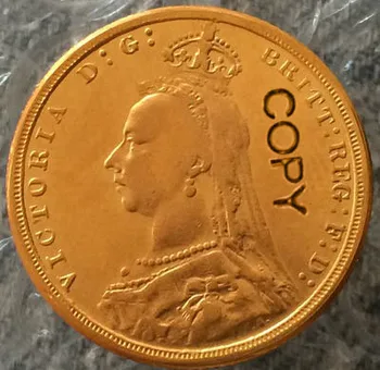24-K placat cu Aur 1887 monede din marea BRITANIE copie