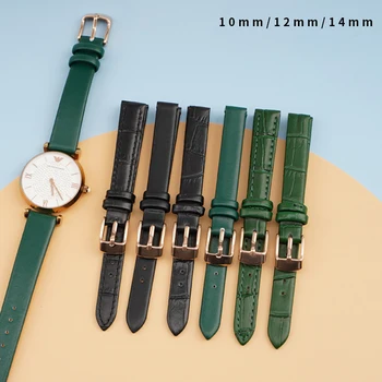 BEAFIRY de Moda din Piele Ceas Trupa 10mm 12mm 14mm Curele de Ceas Watchbands Verde Negru pentru Femei Curea