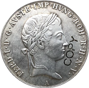 1837 Austria 1 Thaler monede copia 38.61 MM