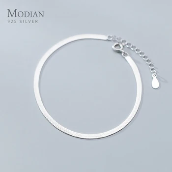 Modian Clasic 925 Sterling Silver Charm Braceket sau Bratara pentru Femei Reglabil Șarpe Lanț Os Bijuterii Fine 2020 Design