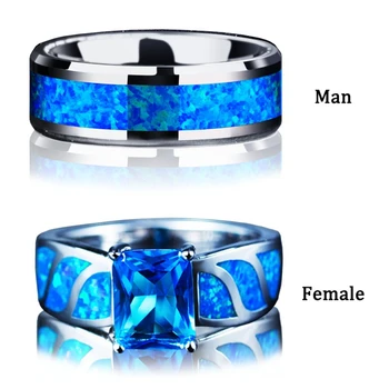 Moda Femei și Bărbați din Oțel Titan Cuplu Inel de Inlay Cubic Zirconia de Nunta Inel de Logodnă-Surpriză Cadouri Bijuterii