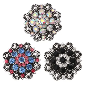 5pcs/lot Nou de Butoane de Ajustare Bijuterii 18mm Metal Snap Butoane de Epocă Flori Snaps se Potrivesc 18mm Snap Colier pentru Femei Bijuterii