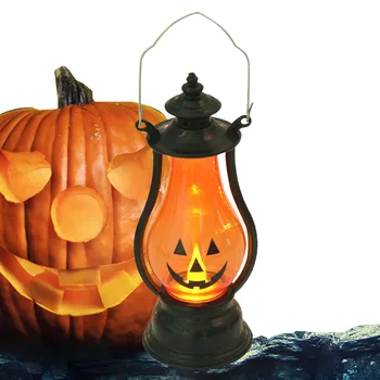 Portabil Lampă de Dovleac de Halloween Dovleac Felinar Cu fără flacără Lumânare Petrecere de Halloween Truc Sau Trata Mână de Lumină LED Decor