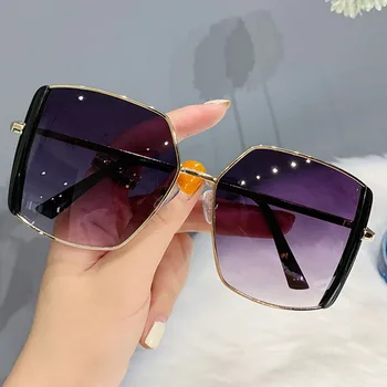 Metal Semi-fără ramă de ochelari de Soare Femei Retro Supradimensionate Pătrat Ochelari de Soare Barbati de Moda Jumătate de Ramă de Ochelari de Streetwear