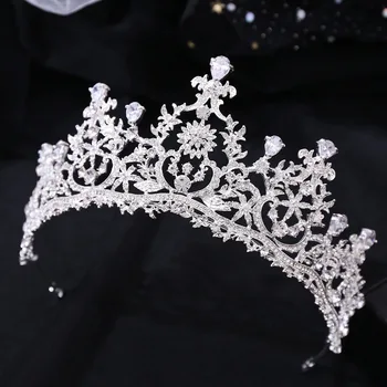 Culoare Argintie Nunta Mireasa Cristal Diademe Și Coroane De Bal Stras Printesa Diadema Tiara Coroana Pentru Femei Mireasa, Bijuterii De Păr