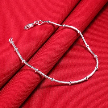 Argint 925 Șarpe Lanț Os Lanț de Șirag de mărgele Brățară pentru Om Femeile Nunta Petrecere de Logodnă Moda Bijuterii Cadou