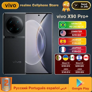 VIVO X90 Pro Plus 5G Telefon Mobil Snapdragon 8Gen2 2K E6 AMOLED 80W Taxa de 50W WirelessCharge 64MP IMX758 Camera IP68 Telefon NFC