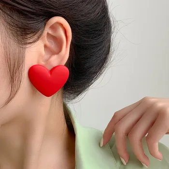 Coreeană Trendy Dragoste Inima Cercei Stud Pentru Femei Fete Geometrice Colorate Acrilice Cercei Bijuterii De Nunta Cadouri De Moda