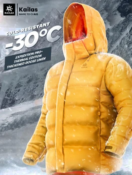 Kailas în aer liber Îngroșat Alpinism Mari de Gâscă în Jos Jacheta 800 Peng Mediu-Lung Bărbați Încălzită în Jos Jacheta