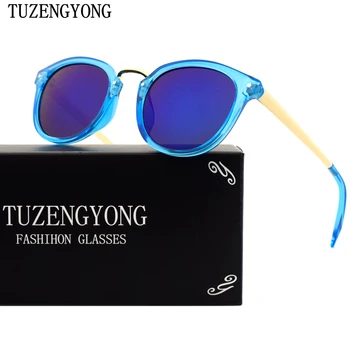 TUZENGYONG designer de Brand Rotund Epocă ochelari de Soare Femei Oculos de sol UV400 Roz Cadru ochelari de soare ochelari pentru barbati T2150