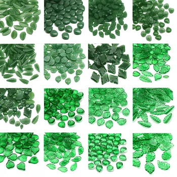 Cehă Margele de Sticla 20buc 6-28 mm Transparente cu Frunze Verzi Pandantive Margele Vrac Pentru a Face Bijuterii DIY Cercei lucrate Manual, Accesorii