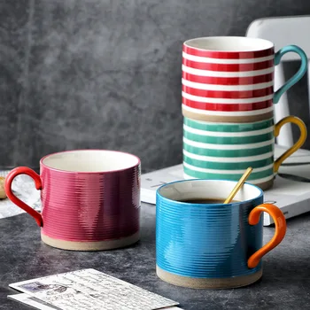 Dungi Ceașcă De Cafea Nordic Creative De Mână De Culoare Micul Dejun Lapte O Ureche Ceramică Grosieră Cana Ceramica Iubitorii Ceașcă De Cafea