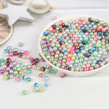 5000Pcs/Lot ABS Rotund Neted Curcubeu Margele Imitație de Perle Cu Gaura Gradient de Perle Pentru a Face Bijuterii DIY Accesorii 3-12mm