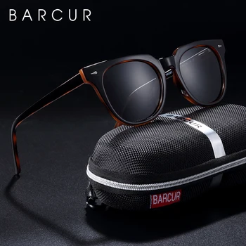 BARCUR Original TR90 ochelari de Soare pentru Barbati Polarizati pentru Femei Pătrat ochelari de Soare Transparent Oculos lunette de soleil femme