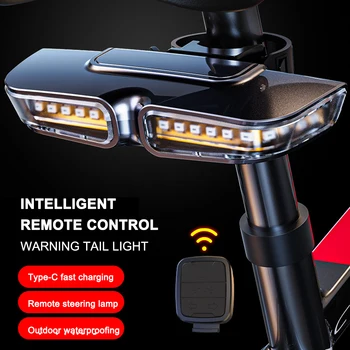 20 LED-uri de Control de la Distanță de Biciclete de Semnalizare Stop USB Reîncărcabilă Echipamente de Ciclism Rutier Biciclete de Echitatie Noapte de Avertizare Lampă Spate