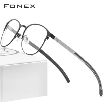 FONEX Silicon Aliaj Optice Ochelari Rame pentru Femei Rotund Miopie Ochelari de vedere Barbati 2020 cu prindere rapida Ochelari de 987