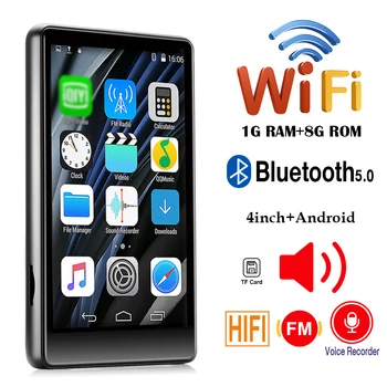 WiFi portabil Bluetooth MP4 MP3 Player 4.0 Inch Ecran Tactil Complet de Sunet HiFi Mp3 Player de Muzică FM/Recorder/Browser/Suport 128GB