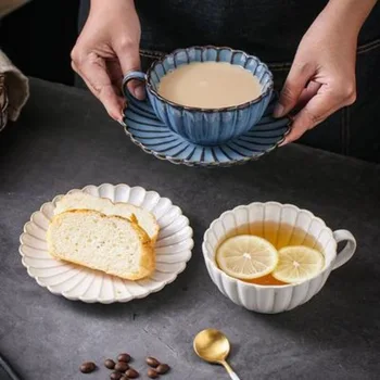 Japoneze Retro Cana de Ceramica de Mare Capacitate Crizantema în Formă de Lapte Ceașcă de Ceai mic Dejun Cana fel de Mâncare după-Amiază Cana de Cafea pentru Acasă