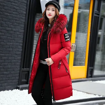 Iarna noi femeile coreene lung bumbac căptușit sacou femei de jos bumbac căptușit subțire de bumbac-sacou captusit haina