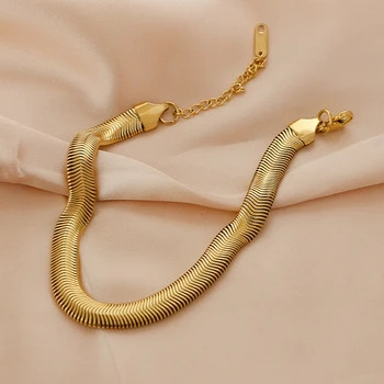 Declarație indesata Bratara Impermeabil Bijuterii 18K Aur din Oțel Inoxidabil Centipede Cartilajului Șarpe Lanț Brățară Pentru Femei