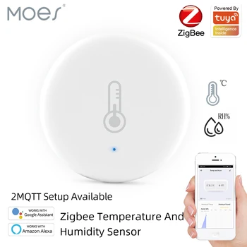 MOES Tuya Inteligent ZigBee Temperatură Și Senzor de Umiditate APP de la Distanță de Monitorizare în timp Real Tuya de Viață Inteligentă App Interior Higrometru