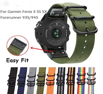 26 20 22 mm Nylon Canvas Watchband Wriststrap Pentru Garmin Fenix 6X 6 6S Pro 5X 5 5S Plus 3 ore si 3 ore Easy Fit Eliberare Rapidă Wirstbands