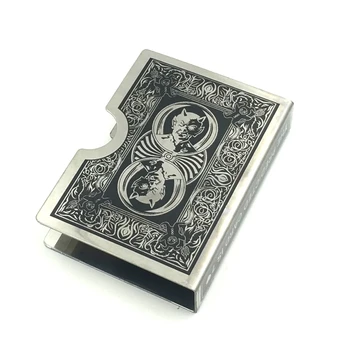 Oțel Diavolul Card Protector Truc Magic Carduri Clip Titularul Proteja Punte Poker Pack Cutie Caz Recuzită Magie Accesoriu