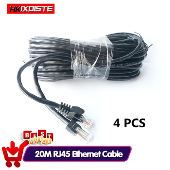4 BUC 20M 65ft cat5 Cablu de Rețea Ethernet RJ45 Patch-uri în aer liber rezistent la apa Cablu LAN Fire Pentru CCTV, Camera IP POE Sistem