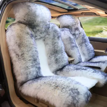 2022 Lux Universal Australian Wool Car Seat Cover Blana de Iarna Cald Lână Naturală a Pernei Scaunului 1 buc Alb Fata Masinii husa Scaunului
