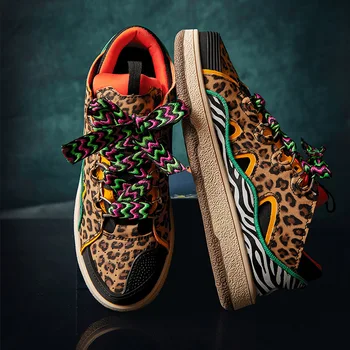 Noua Moda Leopard Imprimate Designer de Pantofi Adidași pentru Bărbați 2022 Femei Adidași Plat Low-cut Platforma din Piele Pantofi Lux Barbati