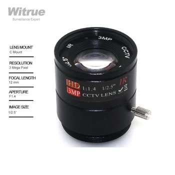 Witrue HD Lentilă aparat de Fotografiat CCTV 3Megapixel 12MM C mount 1/2.5