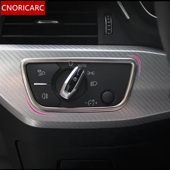 Din Oțel inoxidabil Faruri Comutator Rama Decor Acopere Garnitura Pentru Audi A4 2017 2018 Masina LHD Accesorii de Interior
