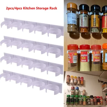 2/4pc Clipuri Bucătărie Spice Rack Organizator Borcane Condimente Suport de Prindere Clip Benzi bat la Ușa Dulapului de Perete Refregerator Organizator