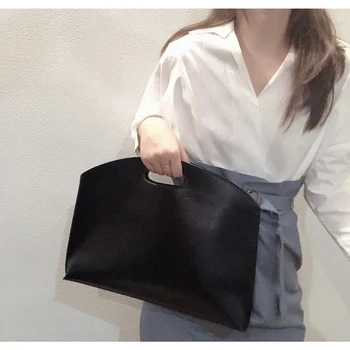 Femeile Bag PU Retro Casual de Afaceri coreean Versiune Simplă Geantă de mână de Moda de Mare Capacitate Servieta