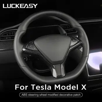 LUCKEASY volan Masina patch-uri decorative pentru Tesla Model X/S 2017-2022 ABS volan accesorii decorative cadru patch